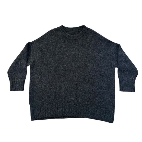 Jenni Kayne Women's Oversized Crewneck Alpaca Wool Sweater Size L Gray - Picture 1 of 4